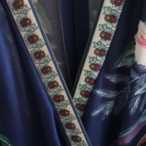 Indigo faux wrap dress